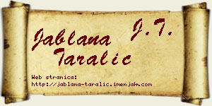 Jablana Taralić vizit kartica